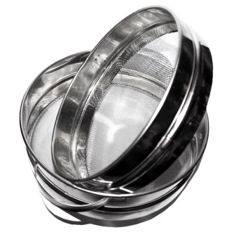 Siebe für Honig, doppelt, rostfrei, mit Griffen, konvex